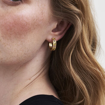 Blackberry Bramble Gold Hoop Earrings, 2 of 7