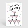 Congrats You Two Champagne Wedding Engagement Card, thumbnail 2 of 2