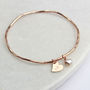 Personalised Pearl And Heart Charm Bangle, thumbnail 4 of 11