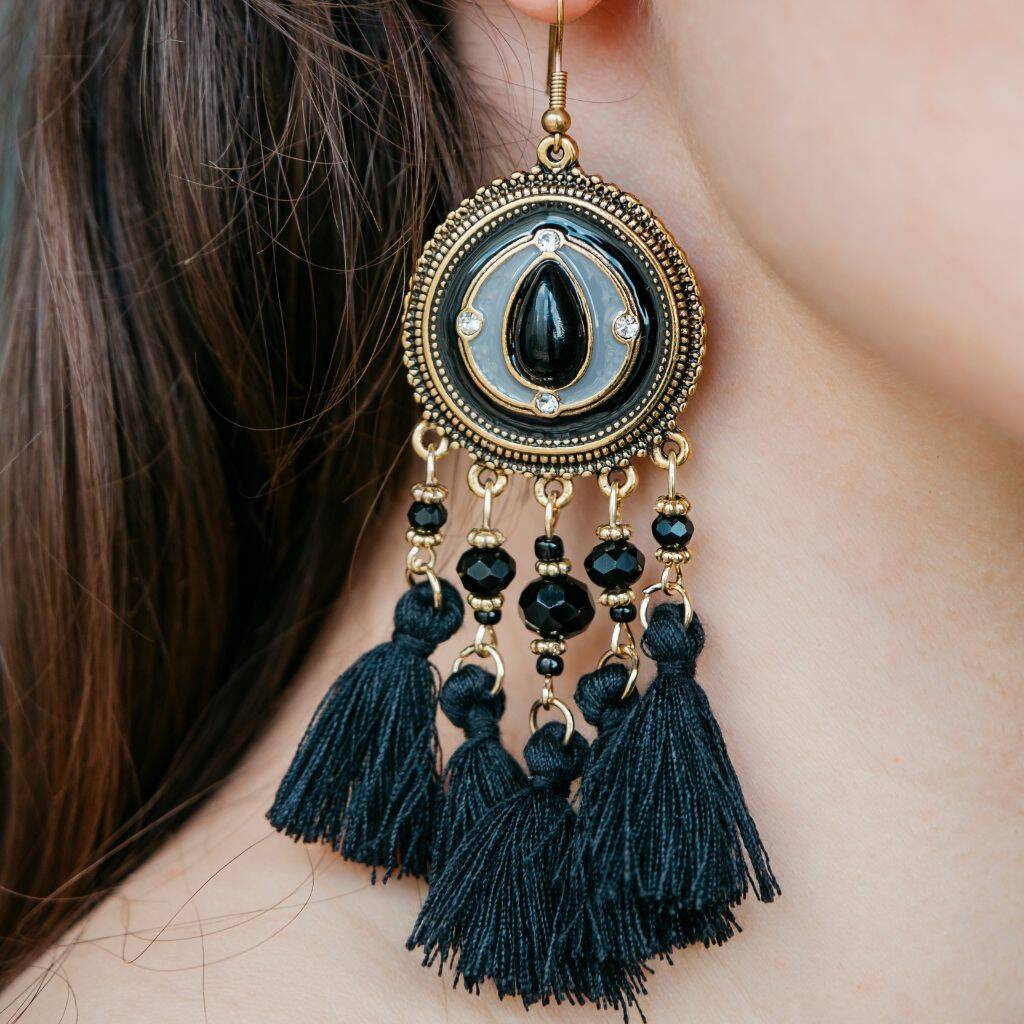 Off white tassel on sale earrings