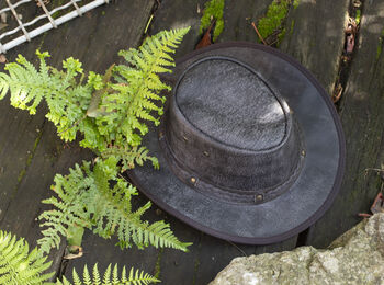 Soft Distressed Foldable Leather Hat Unisex, 9 of 11