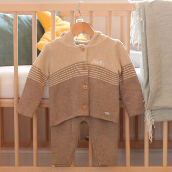 Personalised Knitted Bear Two Piece Baby Clothing Set, 10 of 10