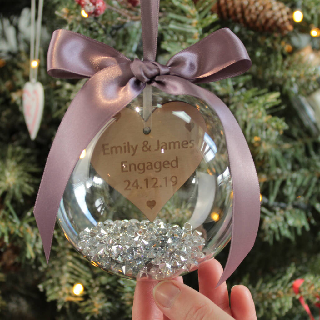 Personalised Engagement Christmas Bauble, 1 of 4