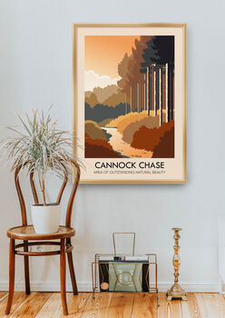 Cannock Chase Aonb Travel Poster Art Print, 5 of 8