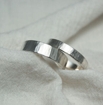 Men's Personalised Silver Textured Ring, 10 of 11