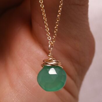Green Onyx And Gold Fill Necklace, 3 of 6