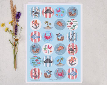 A5 Personalised Children's Stationery Set Gift With Pirate Design, 5 of 9