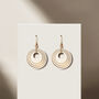 Cream And Pearlescent Taupe Stripey Circular Earrings, thumbnail 3 of 6