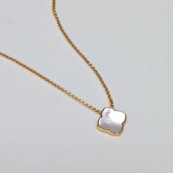 The Lucky Clover Mother Of Pearl Necklace, 3 of 7