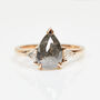 18ct Rose Gold Salt And Pepper Pear Shape Diamond Engagement Ring, thumbnail 6 of 8