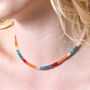 Rainbow Rondelle Stone Beaded Necklace, thumbnail 1 of 3