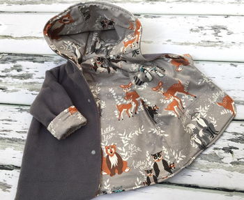 Reversible Hello Bear And Grey Child And Baby Jacket, 4 of 4