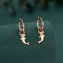Sterling Silver Kawaii Shark Detachable Huggie Hoop Earrings, thumbnail 5 of 12