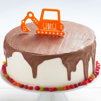 Personalised Digger Birthday Cake Topper, 2 of 5