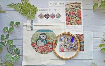 Puffin Luxury Hand Embroidery Kit For Beginners, 4 of 9