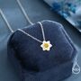 Sterling Silver Daffodil Flower Pendant Necklace, thumbnail 2 of 9