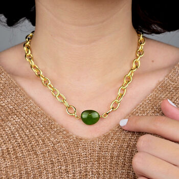 Peridot August Birthstone Statement Pendant Necklace, 3 of 6