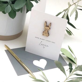 Some Bunny Loves You Personalised Card, 4 of 4