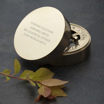Personalised Graduation Brass Sundial Compass, 3 of 6