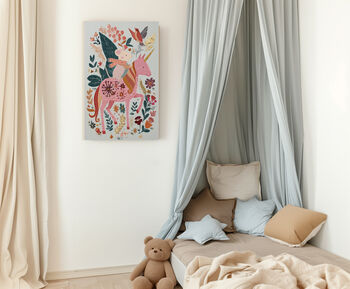 Mouse Riding A Unicorn Nursery Art Print, 4 of 4