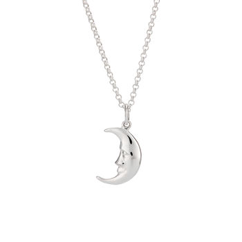 Sterling Silver Moon Charm Necklace, 7 of 8