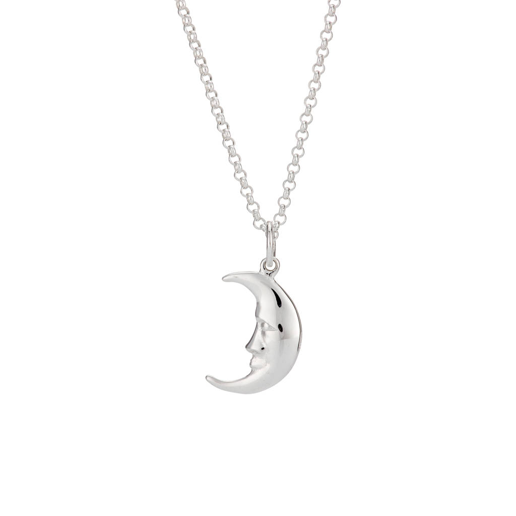 Sterling Silver Moon Charm Necklace By Lily Charmed