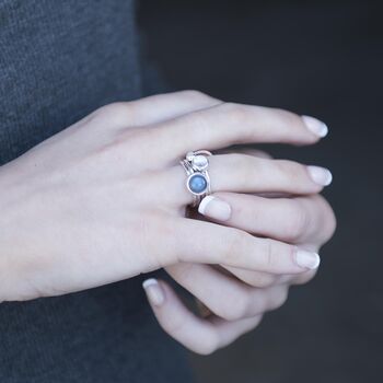 Labradorite, Rose Quartz And Moonstone Silver Stacking Rings, 5 of 7