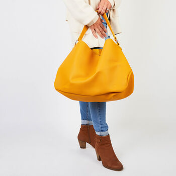 Sulu Non Leather Vegan Slouch Tote Bag, 6 of 10