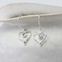 Handmade Blue Topaz Heart Drop Earrings, thumbnail 1 of 5