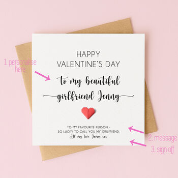 Personalised Girlfriend Valentine's Day Card, 2 of 5