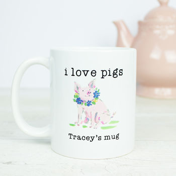 Personalised I Love Pigs Gift Mug, 2 of 4