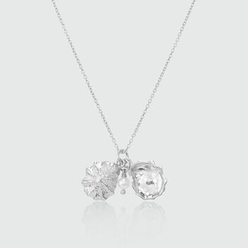 Gaia Sterling Silver Oyster Shell And Pearl Necklace, 10 of 11