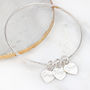 Personalised Sterling Silver Loved Ones Heart Bangle, thumbnail 1 of 7