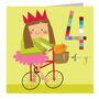Bicycle 4th Birthday Card, thumbnail 2 of 4