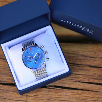 Personalised Architect Watch With Silver Strap, 5 of 7