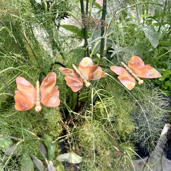 Three Copper Butterflies Garden Stakes, 6 of 9