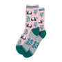 Panda Bamboo Ankle Socks Women's Pink Green, thumbnail 2 of 3