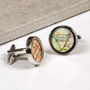 Personalised Map Wedding Anniversary Silver Cufflinks, thumbnail 2 of 8