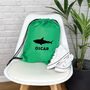 Kids Personalised Shark Drawstring Bag, thumbnail 5 of 7