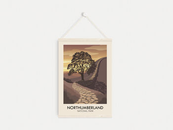 Northumberland National Park Travel Poster Art Print, 6 of 8