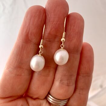 9ct Gold And Pearl Earrings, 3 of 3