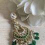 Meenakari Green Gold Plated Dangle Indian Earrings, thumbnail 7 of 8