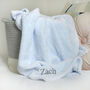 Personalised Blue Waffle Blanket And Lion Comforter Set, thumbnail 4 of 8