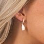Sterling Silver Crystal Hoop Freshwater Pearl Earrings, thumbnail 1 of 5