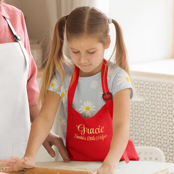 Personalised Kid's Santa's Little Helper Apron, 3 of 12