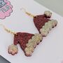 Red And White Glitter Santa Hat Earrings, thumbnail 3 of 4