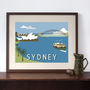 Sydney Harbour Retro Art Print, thumbnail 1 of 4
