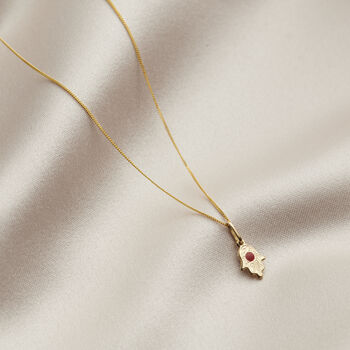 9ct Gold Mini Hamsa Hand Necklace, 2 of 5