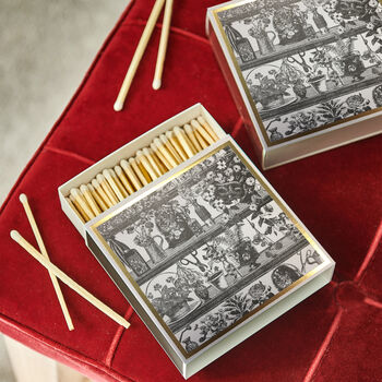 Printed Grey And Gold Boxed Matches, 3 of 3