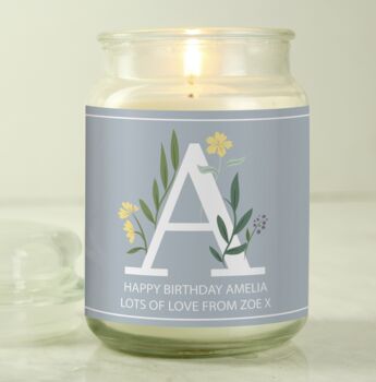Personalised Floral Initial Candle Jar, 5 of 5